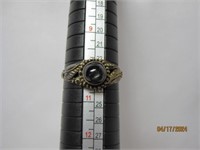 Sterling Ring S10.5 Ornate Onyx