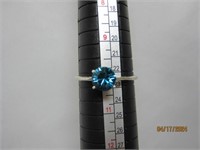 Sterling Ring S10.5 Blue Topaz