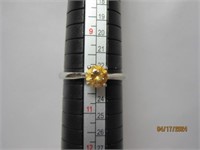 Sterling Ring S10.5 Yellow Topaz