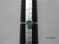 Sterling Ring S10 Blue Topaz