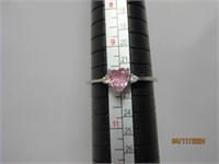 Sterling Ring S10 Pink Heart