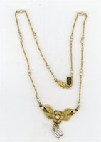 Necklace 16” Goldtone w/ Pearls