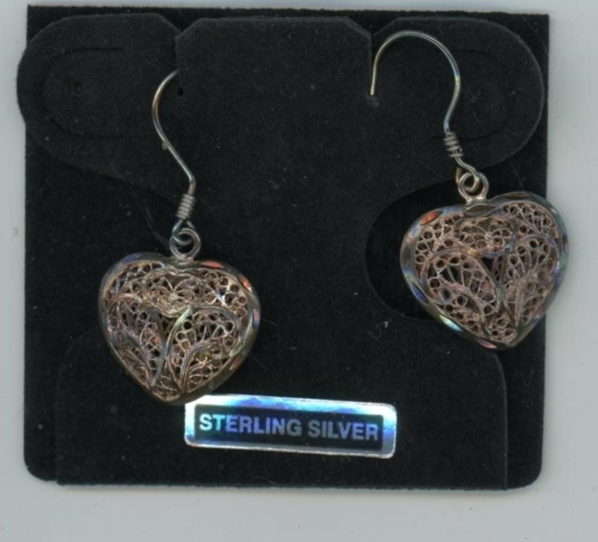 Sterling Heart Earrings New