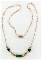 Necklace 16” Jade 12K GF Necklace