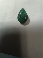 Cut & Faceted Brazilian Emerald pear cut 8.8 carat