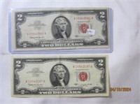 (2) $2 Red Seal Bills
