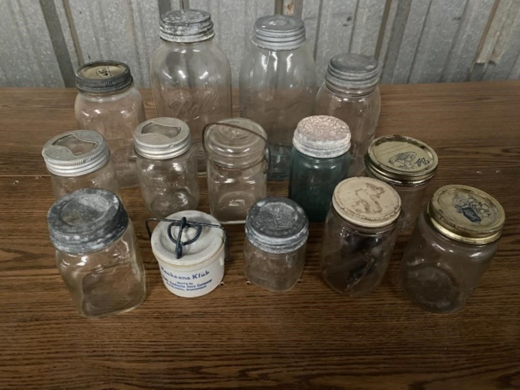 14+/- Vintage Canning Jars