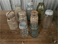 9+/- Vintage Canning Jars