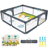 YUEJOIKL Baby Playpen with Mat, 79"x71"x26.5"Large