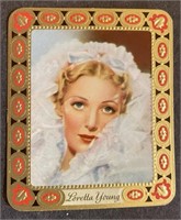 LORETTA YOUNG: Embossed Tobacco Card (1934)