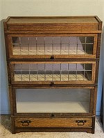 Vintage Wood & Glass Barrister's Bookcase, 2/2
