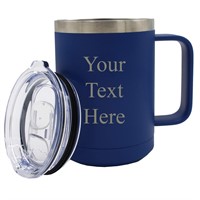 Custom Personalized 15 oz Insulated Coffee Mug Tra