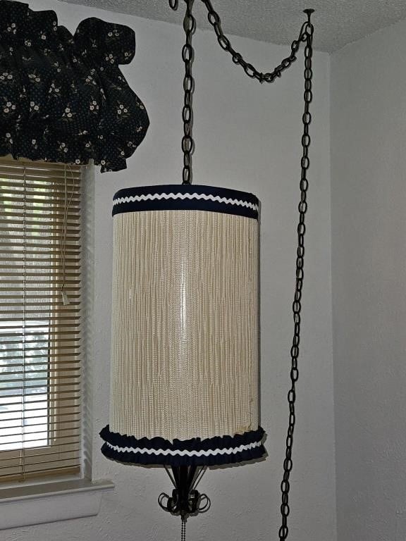 Mid Century Swag Lamp w/ Cylindrical