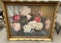 Large Framed Flower Artwork