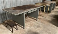 2 Metal Desks, 1 Metal Table