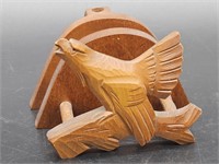 Carved Wooden Mexican Eagle Holder