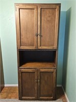 Solid Wood Cabinet- Top & Bottom w/ Middle Shelf