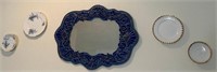 K - WALL MIRROR & 4 COLLECTIBLE PLATES (L38)