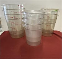 9 Cambro Food Containers with some lids
