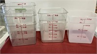6 various size Cambro containers