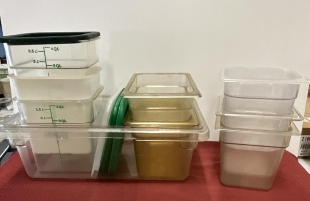9 various Cambro containers
