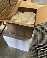 1/2 box large coffee filters & styrofoam crate