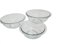 Pyrex Clear Glass Mixing Nesting Bowls X 3 D128