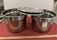 2-Vollrath SS soup pots w/lids