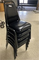 6 Black 1inch Stack Chairs (most like new)