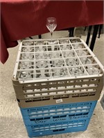 24 wine goblets w/3 racks