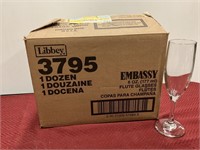 1 dozen embassy fluted glasses