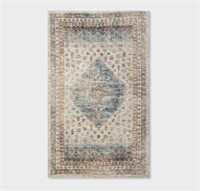 3'x5' Light Distressed Diamond Persian Rug