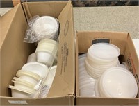 White Pactiv Foam Bowls & 1/2 gal lids