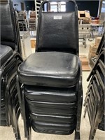 7- 2”  black stack chairs