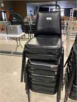 8- 2” black stack chairs