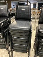 8- 2” black stack chairs