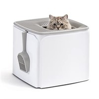 IRIS USA Premium Square Top Entry Cat Litter Box w