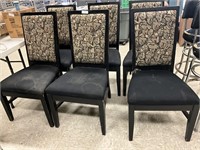 6 black padded chair