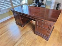 solid wood desk with key