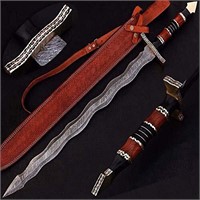 WAZ Sword ! Rare ! Custom Handmade Damascus Steel