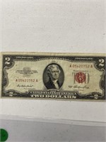 Red seal two dollar bill