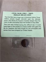 Civil War Indian headset, ancient, Roman, coin,