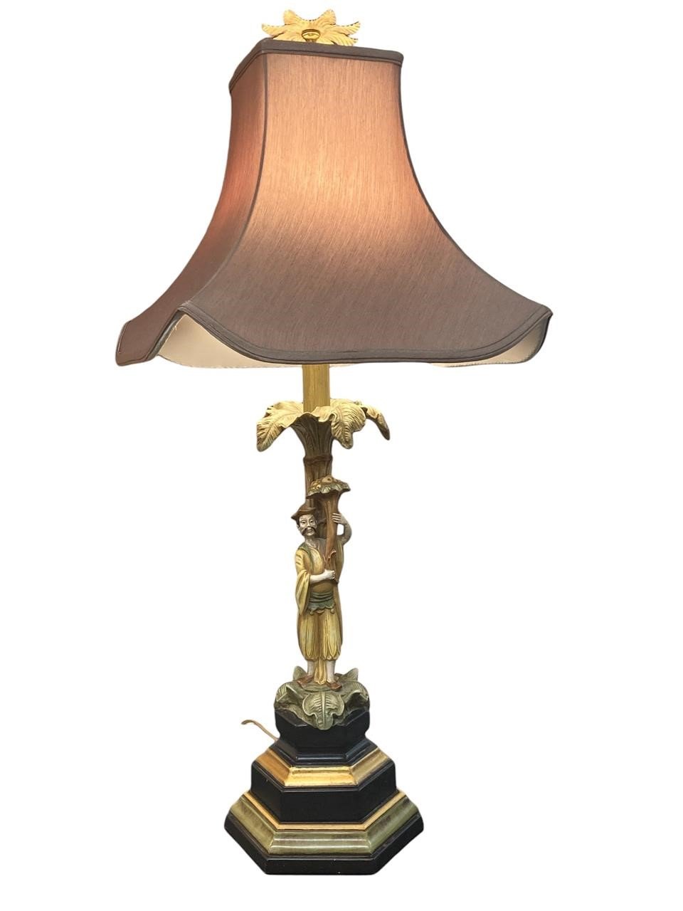 Asian Male Figural Lamp