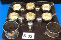 Vintage Sterling Salt Shakers & Napkin Rings