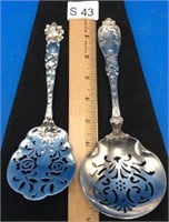 Beautiful Antique Sterling Silver Pierced Spoons