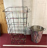 Colorful Painted Welded Wire Basket And Pail