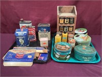 Old Candy And Kitchen Supply Tins, Includes Faux