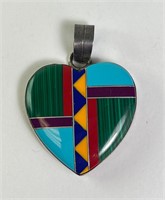 Sterling Inlaid Malachite/Turquoise/Lapis/Coral