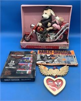 NIB Singing Motorcycle Couple, Harley Davidson