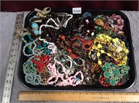Large Tray Lots of Costume Jewelry Necklaces